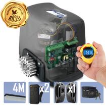 Kit Motor Rossi 1 Dz Nano 4 Crem 2 Control 1 Sensor Portão Deslizante 600kg