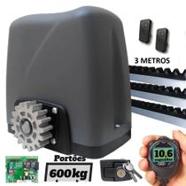 Kit Motor Rossi Deslizante Nano 36 2 Controle 600kg 220v 3m Crem