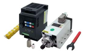 Kit Motor Spindle 1.5kw 24000rpm Cnc Refrigerado Ar 220v