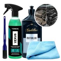 Kit Motorlac Cadillac 500ml + Vexus Vonixx 500ml + Pano + Pincel - Limpeza e Verniz de Motor
