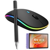 Kit Mouse Bluetooth Recarregável RGB + Caneta Touch Ponta Fina 2 em 1 para Amazon Fire HD 10 Kit Mouse Bluetooth Recarregável RGB + Caneta Touch Ponta Fina 2 em 1 para Amazon Fire HD 10