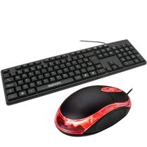 Kit Mouse Clássico USB Plug And Play + Teclado Básico ABNT2 Usb Preto