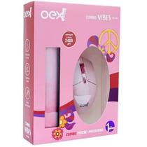 Kit Mouse e Mousepad Vibes Rosa OEX MC200 Kit Mouse e Mousepad Vibes Rosa OEX MC200