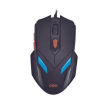 Kit Mouse E Mousepad War 6 Botoes Led OEX Game MC100 Preto
