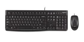 KIT Mouse e teclado Logitech MK120 - ABNT 2 - Com fio USB, Resistente à respingos, Preto