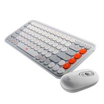 Kit Mouse E Teclado Logitech Pop Icon Sem Fio Branco Kit Mouse E Teclado Logitech Pop Icon Sem Fio Branco