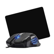 Kit mouse gamer 7 botões e mouse pad estampado