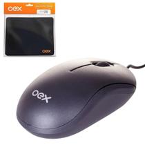 Kit Mouse Óptico MS-103 + Mousepad Pequeno - OEX