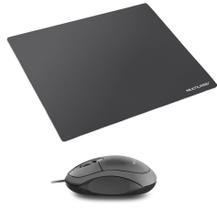 kit Mouse Óptico Office C/ Fio USB 1200 Dpi 1,2m Suporte Pad - Multilaser