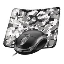 Kit Mouse Óptico USB com Fio + Mousepad Gamer Speed 24x24 para PC Notebook Home Office Estampado Kit Mouse Óptico USB com Fio + Mousepad Gamer Speed 24x24 para PC Notebook Home Office Estampado