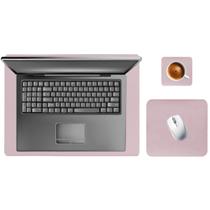 Kit Mouse Pad 43x30cm Para Notebook Tablet + 20x20cm Com Apoio De Copos