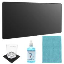 Kit Mouse Pad 70x30cm + Porta Copo + Spray e Microfibra 20x30cm