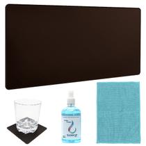 Kit Mouse Pad 70x30cm + Porta Copo + Spray Limpeza e Microfibra