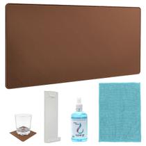 Kit Mouse pad 90x40cm + Suporte Para Tela + Produtos De Limpeza e Apoio-Copo