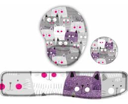 Kit Mouse Pad + Apoio De Teclado Coleção Gatinho 10