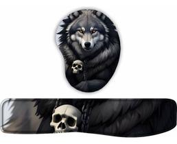 Kit Mouse Pad + Apoio De Teclado Coleção Lobo 24
