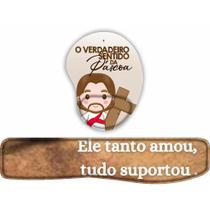 KIT Mouse Pad + Apoio de teclado Imagens Do Real Signficado Da Páscoa