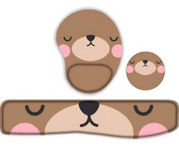 Kit Mouse Pad +apoio De Teclado+porta Copos Animais Fofinhos Kit Mouse Pad +apoio De Teclado+porta Copos Animais Fofinhos