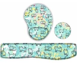 Kit Mouse Pad + Apoio De Teclado + Porta Copos Gatinho 7