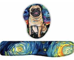Kit Mouse Pad + Apoio De Teclado Pug Abstrato