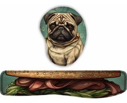 Kit Mouse Pad + Apoio De Teclado Pug Coleção 3