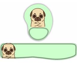 Kit Mouse Pad + Apoio De Teclado Pug Emburrado