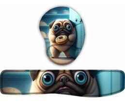 Kit Mouse Pad + Apoio De Teclado Pug Maluco Kit Mouse Pad + Apoio De Teclado Pug Maluco
