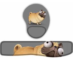 Kit Mouse Pad + Apoio De Teclado Pug Maluco Kit Mouse Pad + Apoio De Teclado Pug Maluco