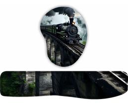 Kit Mouse Pad + Apoio De Teclado Trem