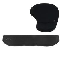 Kit Mouse Pad e Apoio de Pulso para Teclado Ergonômico Alta Qualidade Confortável para Prevenção de fadiga Muscular e LER Preto Universal - DEX