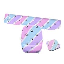 Kit Mouse Pad e Apoio de Teclado Ergonomico Estrelas Faixas Onduladas