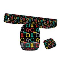 Kit Mouse Pad e Apoio de Teclado Ergonomico Quadrado Circulo Mais Ondas