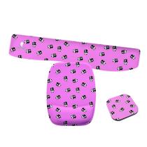 Kit Mouse Pad e Apoio de Teclado Ergonomico Wallpaper Pandas Rosa
