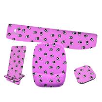 Kit Mouse Pad e Apoio de Teclado Ergonomico Wallpaper Pandas Rosa