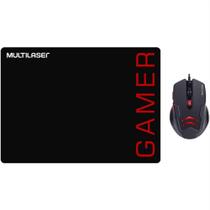 Kit mouse pad e mouse 3200dpi gamer preto e vermelho mo306 - MULTILASER