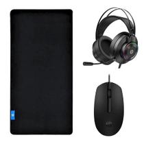 Kit Mouse Pad Speed Gamer Extra Grande + Mouse Óptico com Fio + Headset 7.1 - HP Kit Mouse Pad Speed Gamer Extra Grande + Mouse Óptico com Fio + Headset 7.1 - HP