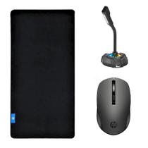 Kit Mouse Pad Speed Gamer Extra Grande + Mouse Wireless USB Optical + Microfone - HP Kit Mouse Pad Speed Gamer Extra Grande + Mouse Wireless USB Optical + Microfone - HP