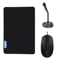 Kit Mouse Pad Speed Gamer + Mouse Óptico com Fio + Microfone - HP