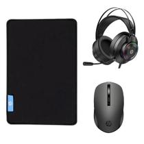 Kit Mouse Pad Speed Gamer + Mouse Wireless USB Optical + Headset 7.1 - HP Kit Mouse Pad Speed Gamer + Mouse Wireless USB Optical + Headset 7.1 - HP