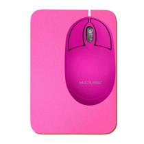 Kit Mouse Rosa Multilaser Pink MO304 + MousePad Comum