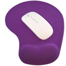 Kit Mouse Sem Fio e Mouse Pad Ergonômico TopGet Roxo e Branco