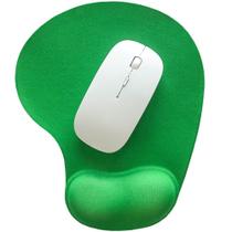 Kit Mouse Sem Fio e Mouse Pad Ergonômico TopGet Verde e Branco
