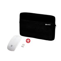 Kit Mouse Sem Fio USB WSL Branco Goldentec + Case para Notebook 15.6" Smash com Bolso e Alça Interna Preta Goldentec