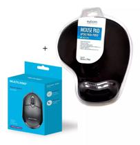Kit Mouse USB Office 1200 Dpi + Mouse Pad C/ Apoio de Pulso