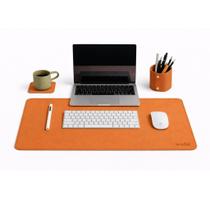Kit Mousepad Deskpad Médio 70x30cm Premium em material ecológico + Porta Copo e Porta Lápis Deskpad Antiderrapante -