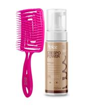 Kit Mousse Crespo Power 210ml + Brinde Escova Quadrada Flex - Ápice