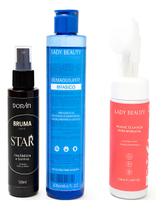 Kit Mousse De Limpeza + Demaquilante Bifásico + Bruma Star