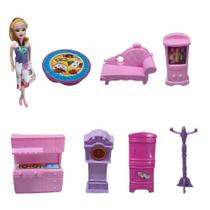 Kit moveis em miniatura para casinha 8 peças Beauty Home - Cute Toys