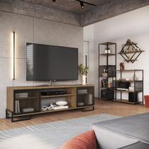 Kit Móveis Estilo Industrial 1 Rack, 2 Estantes, 1 Prateleira Kit Móveis Estilo Industrial 1 Rack, 2 Estantes, 1 Prateleira