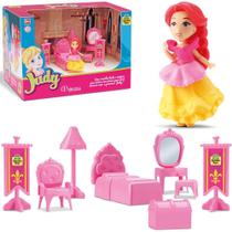 Kit moveis infantil quarto com boneca judy princesa + acessorios 9 pecas na caixa - SAMBA TOYS